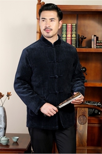 中青年唐装90绒羽绒服复古盘扣灯芯绒风羽绒服外套CF988-P230图片