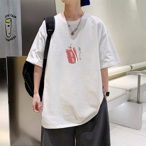 T3590P25已爆22夏新款港风短袖全棉印花大码流行头像印花T恤图片