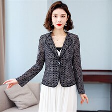 2022年新款气质夏装蕾丝小西装女士外套修身休闲百搭西服上衣，女装西装，婵米儿