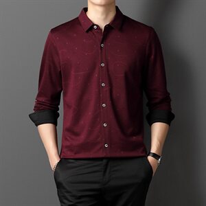 M994 2021夏季新款长袖衬衫男印花商务男装图片