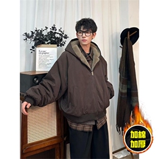 两面穿现货重磅短款座山雕棉衣男女双面穿毛毛绒棉服加厚外套，男装棉衣，电商A443