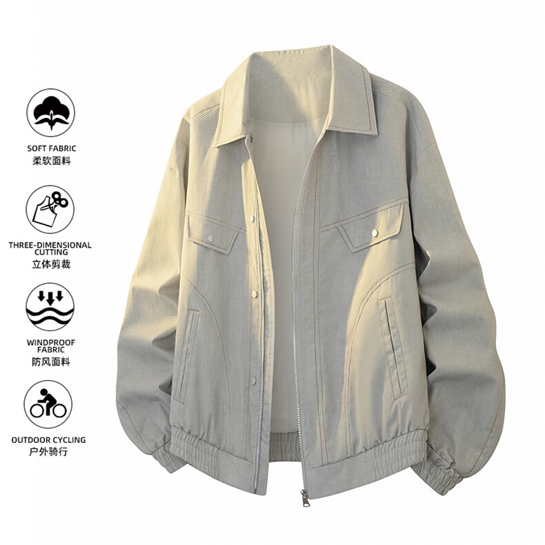美式重磅高品质夹克假两件开衫外套SY8815特P81控168 大码4-8XL+5图片