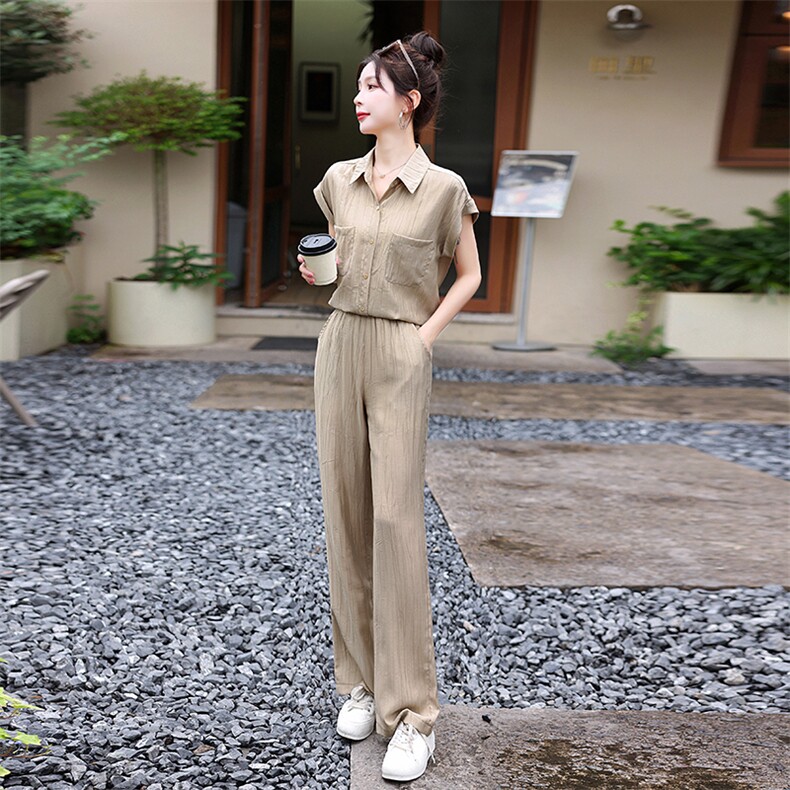 冰丝职业套装夏装2025新款气质欧货漂亮时尚衣服两件套夏天女装潮,女装套装/套裙,梦依杭