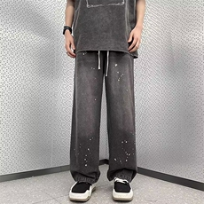 新款潮流中腰微弹青春流行男简约夏季百搭ins牛仔裤潮长裤日系，男装牛仔裤，四季星座218-1