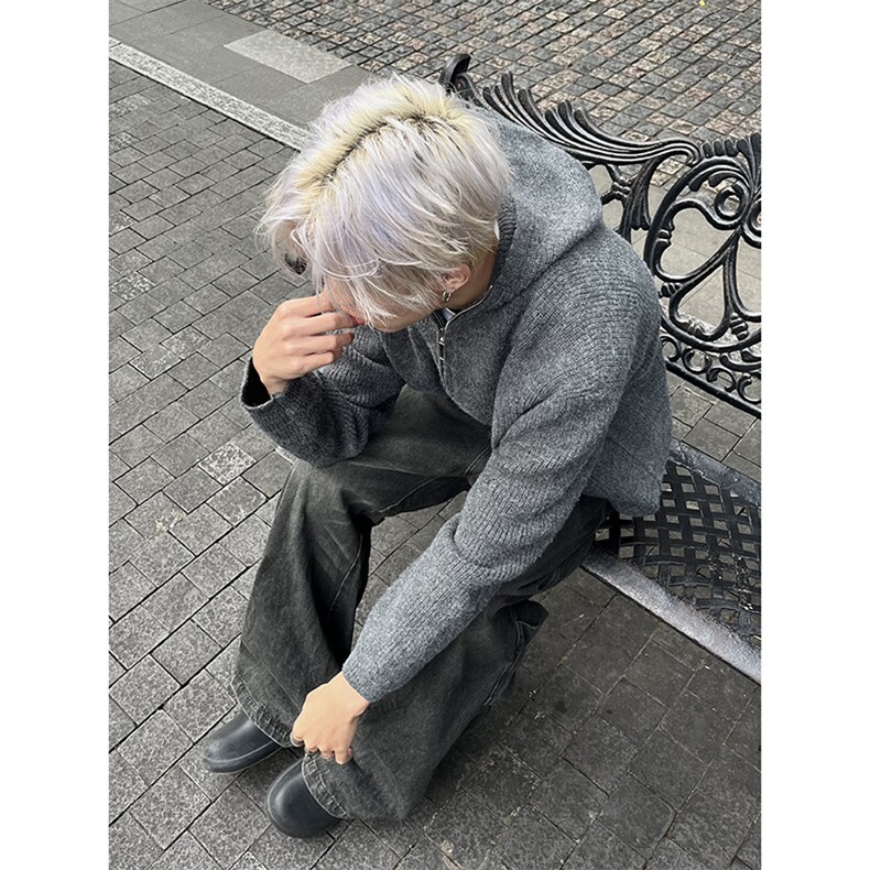 B221美式ins高街百搭纯色连帽毛衣SY2325-P80控108,男装针织衫/毛衣,电商B221