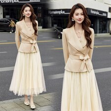 现货2026春装新款时尚气质潮流女小外套蕾丝半裙套装通用两件套，女装套装/套裙，奋斗女王