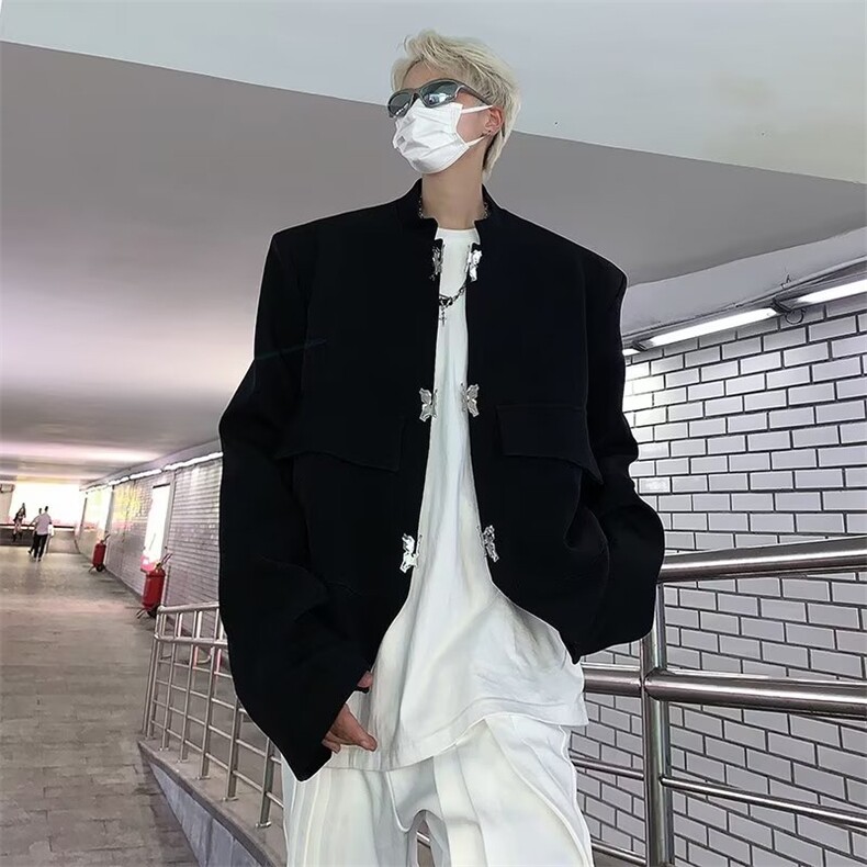 秋季青春流行男夹克文艺潮外套有垫肩Y167P65,男装夹克,星座1116-2