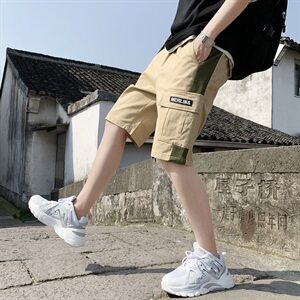 夏季工装短裤男孩子纯棉修身五分裤青少年潮流休闲裤S502图片