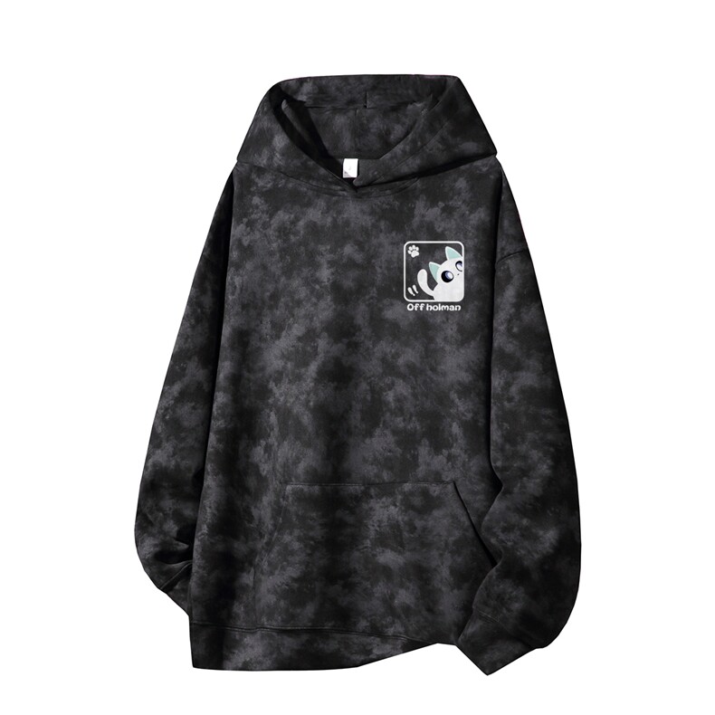 得物供货、重磅420克现货麂皮绒扎染卫衣HD019-1-WL25312ZR-P45,男装卫衣,电商019-1