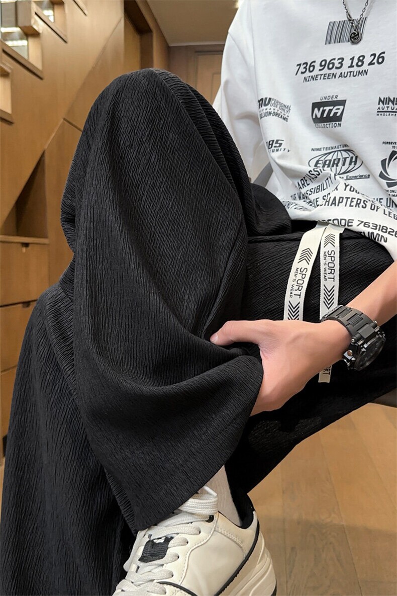 ！2026春夏新款男士宽松冰丝裤情侣百搭休闲裤WK2085特P40,男装休闲裤,电商B220