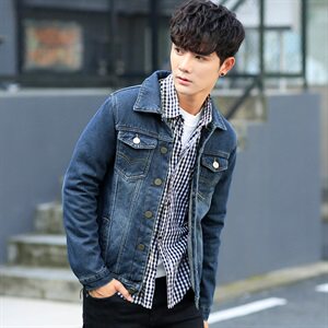 冬季牛仔外套男加绒加厚秋冬款大码牛仔衣秋季韩版夹克潮1608图片