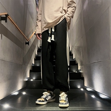 K011P45内景楼梯2024秋季华夫格宽松百搭卫裤大码束脚休闲裤，男装休闲裤，电商A026-1