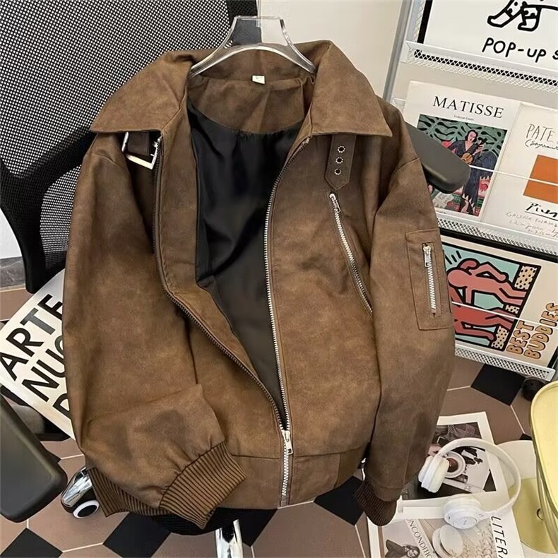 日系外套男款秋季宽松上衣棒球服飞行员夹克2025新款男JKZ703,男装夹克,星座516A