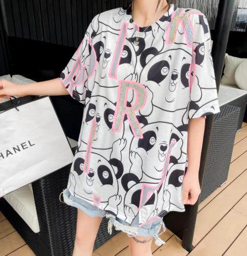 熊猫大版丅，女装，可可西米