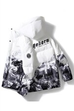 现货雪山款连帽时尚宽松轻薄白鸭绒扎染外套羽绒服R8833P100，男装羽绒服，星座301D-5(原星座1415）