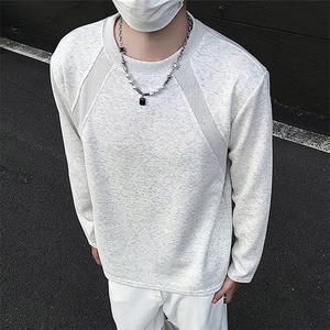 抖音得物品质26春装美式高街曼巴棉螺纹拼接卫衣圆领长袖T恤YT164