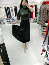 秋冬新款豹纹小衫+显瘦款丝绒裙白搭，其它，艺尚丽人