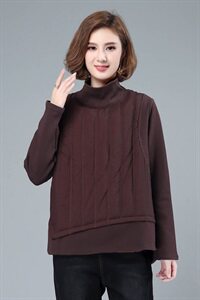 2020冬季新款拼接休闲宽松上衣舒适保暖卫衣图片