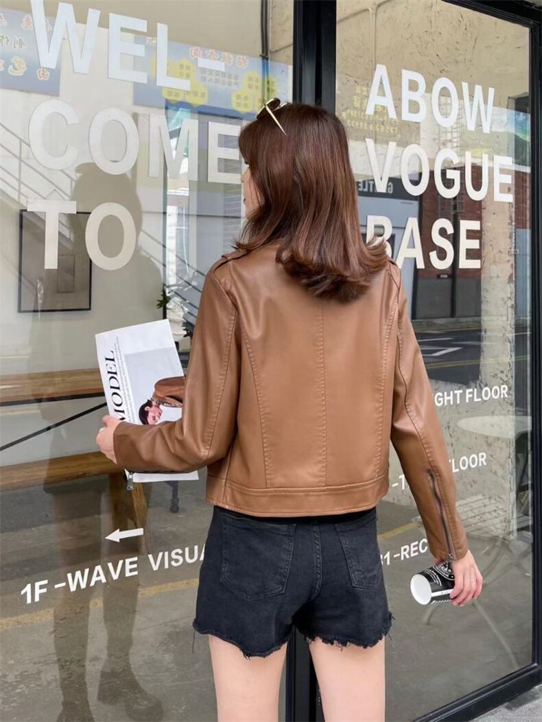 【现货】休闲皮衣外套，女装皮衣，芷炫