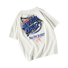 2021春夏新款日系网格潮流韩版宽松鲨鱼印花休闲男装T恤T88-P35，男装T恤，电商A009A（原A058A）