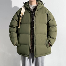 冬上新青少年加棉加厚棉服潮纯色简约连帽棉衣外套男女9979-P80，男装棉衣，电商A441-1