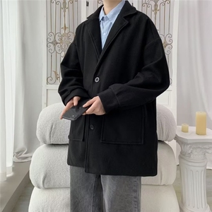 秋冬季毛呢大衣男韩版休闲大码外套潮牌百搭中长款风衣A10/P50图片