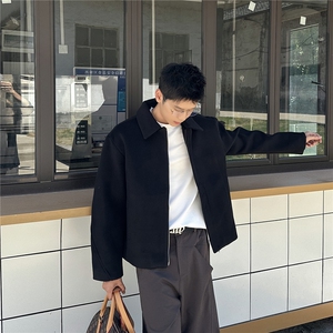 双拉链毛呢夹克外套秋冬短款呢子大衣宽松妮子风A236-JK607-P145图片