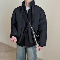 冬季新款设计款假两件小众休闲宽松棉衣男加厚棉服M103-P155控185，男装棉衣，电商B267