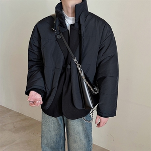 冬季新款设计款假两件小众休闲宽松棉衣男加厚棉服M103-P155控185图片
