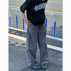 男装美式褶皱伞兵工装裤男女夏季2026新款速干潮牌直筒休闲长裤，男装工装外套，星座601-2