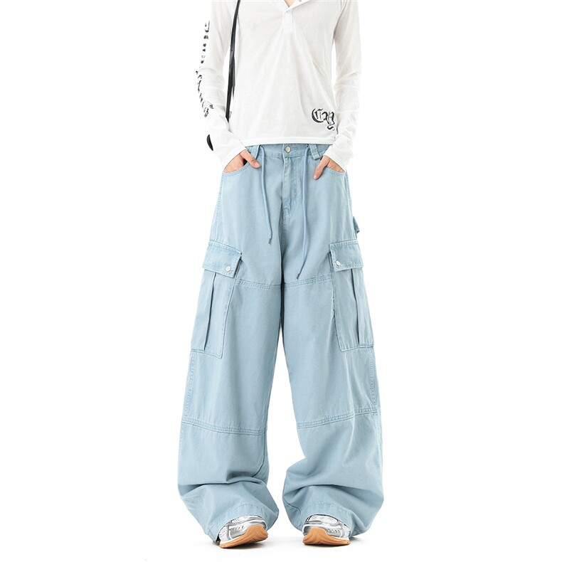 【现货】美式清新蓝色大口袋工装裤1XZ502-K865-P65控98,男装工装外套,星座502