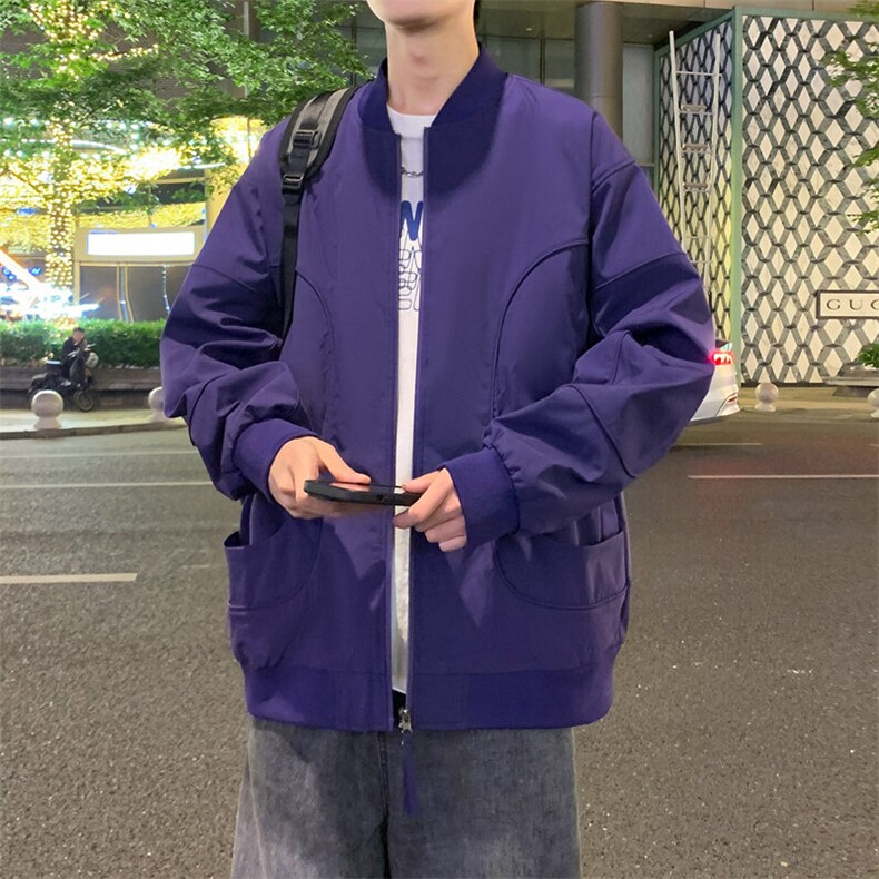 冲锋衣外套男春秋季新款宽松棒球领休闲工装夹克潮流JK0218--P75,男装夹克,星座308B-2