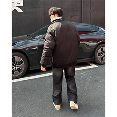 潮牌宽松棉服男日系复古棒球服棉衣情侣休闲飞行服外套冬HY303，男装棉衣，星座506