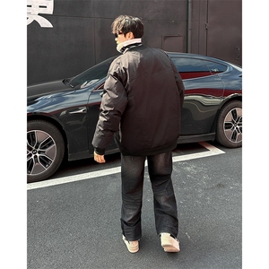 潮牌宽松棉服男日系复古棒球服棉衣情侣休闲飞行服外套冬HY303图片