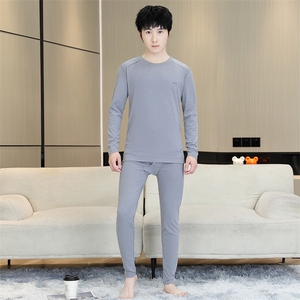 秋冬保暖内衣男士秋衣秋裤圆领加绒加厚棉毛衫套装TZ4325-P50图片