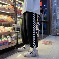 现货2025春装宽松休闲束脚港风宽松休闲裤男装运动裤DM91-P40，女装休闲裤，电商D321-1