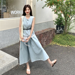 2025新款夏季时髦蕾丝拼接牛仔手套套装女高级感韩系半身裙两件套图片