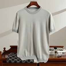 2025时尚舒适男士圆领短袖，男装T恤，祥特羊绒