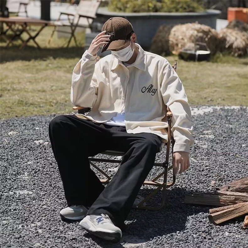 雅痞长袖衬衫男高级感春秋日系复古高中生潮牌衬衣外套CY513-P39,男装衬衫,星座412