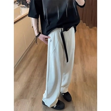 弯刀裤子男款春季拼接设计感阔腿裤宽松直筒运动休闲裤XZK610，男装休闲裤，星座1116A（原606A-3）