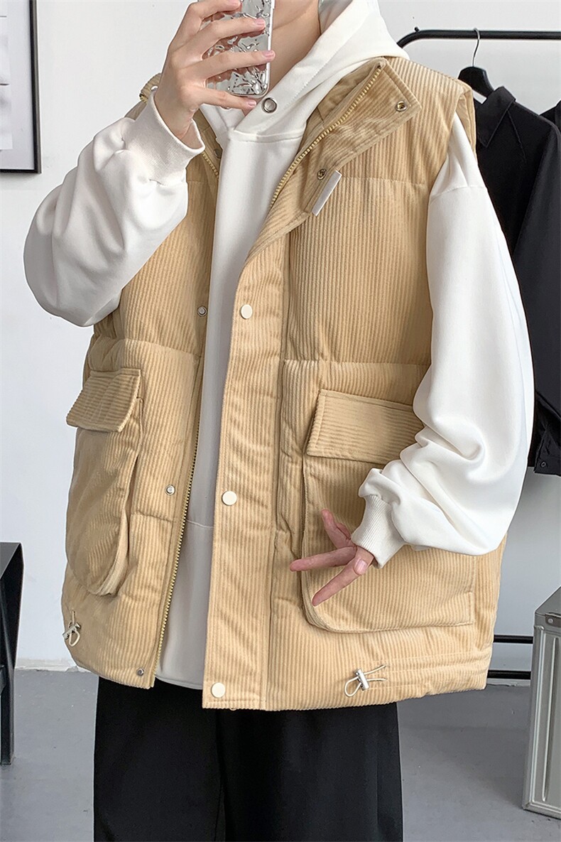 冬款加棉加厚背心棉服港风时尚立领马甲外套男士8156-P95控价118,男装背心/马甲,电商A441-1
