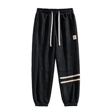 港风麂皮绒休闲裤男宽松拖地束脚裤卫裤KP619P45，男装休闲裤，星座1204-3