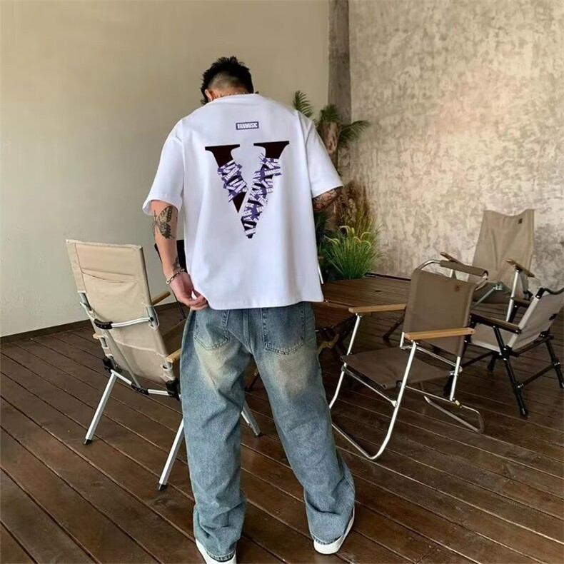 美式高街潮牌短袖t恤男夏季新款宽松休闲百搭圆领半袖体恤上衣ins,男装T恤,星座506A