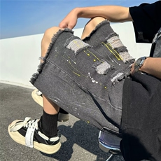 美式牛仔裤男春秋新款休闲直筒短裤KM879P35，男装牛仔裤，星座1116-2