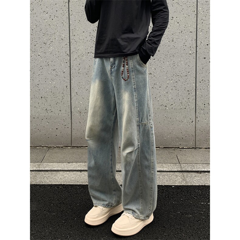 2025秋季新款外景美式拼接弯刀牛仔裤M-5XLGK25990-特P45,男装牛仔裤,电商A022