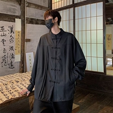 新中式衬衫男士长袖港风潮流潮2024夏季新款ins外套CY818-P40，男装衬衫，星座412-2