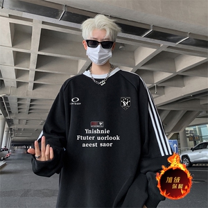抖音得物供货 提供视频 秋冬重磅美式宽松织带圆领卫衣0327图片