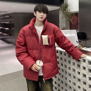 PU皮羽绒服男冬季新款港风宽松白鸭绒外套YR918-P150(控价198元图片