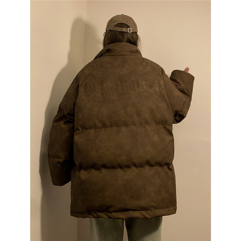 中性PU皮复古做旧设计钢印棉衣男女MY77096P130控198抖控228，男装棉衣，星座227-7