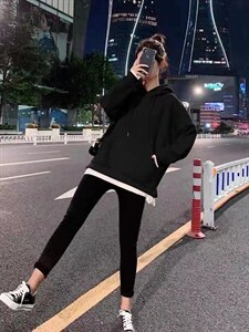 加绒卫衣假两件图片